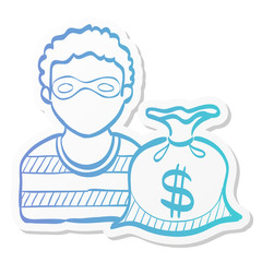 Sticker style icon - Burglar