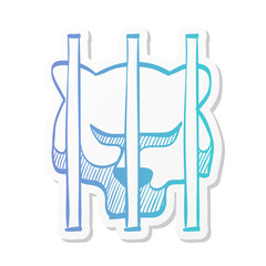 Sticker style icon - Caged animal