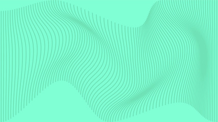 Abstract geometric background in trendy mint color waves. Horizontal illustration