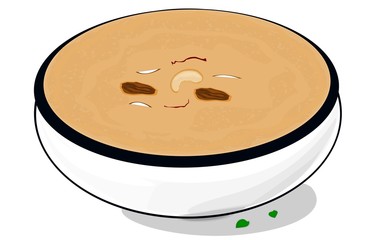 Aloo Halwa indian Sweet food Vector