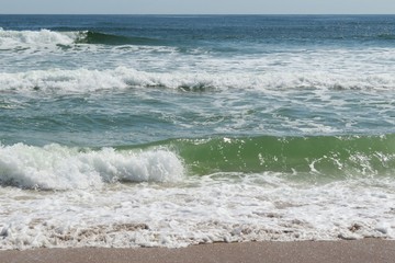 Ocean waves on the beach in Atlantic coast of North Florida 