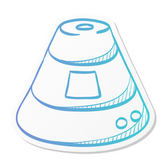 Sticker style icon - Space capsule