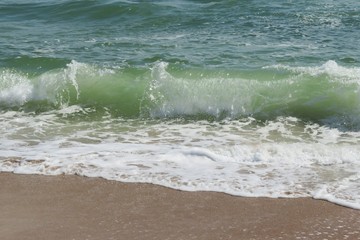 Beautiful waves on the beach in Atlantic coast of North Florida 