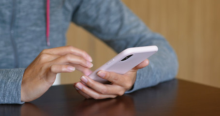 Close up of woman use of mobile phone