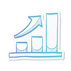 Sticker style icon - Bar chart