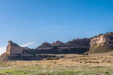 Rocky landscape scenery of Scotts Bluff National Monument, Nebraska
