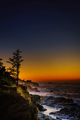 Sunset evening at Shore Acres Winchester Oregon Coast