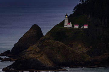 Heceta Head Lighthouse at dusk Oregon