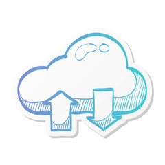 Sticker style icon - Cloud storage