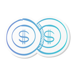 Sticker style icon - Coin money