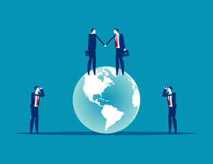 Fototapeta premium Globe business agreement. Globe company cooperation