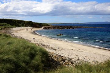Duncansby (Scotland), UK - August 03, 2018: The beach near duncansby head, Scotland, Highlands, United Kingdom