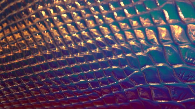 Snake Skin Holographic Texture Close up. Iridescent Neon Background