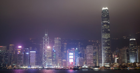 Fototapeta na wymiar Hong Kong city skyline night