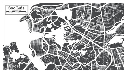 Fototapeta na wymiar Sao Luis Brazil City Map in Retro Style. Outline Map.