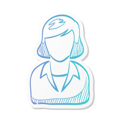 Sticker style icon - Female receptionist