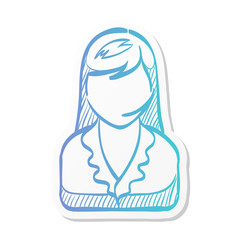 Sticker style icon - Female receptionist