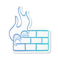 Sticker style icon - Firewall