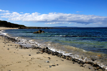 Duncansby (Scotland), UK - August 03, 2018: The beach near duncansby head, Scotland, Highlands, United Kingdom