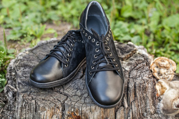 Different Shoes On A Natural Outside Background