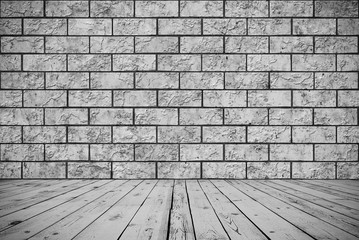 room with brick wall