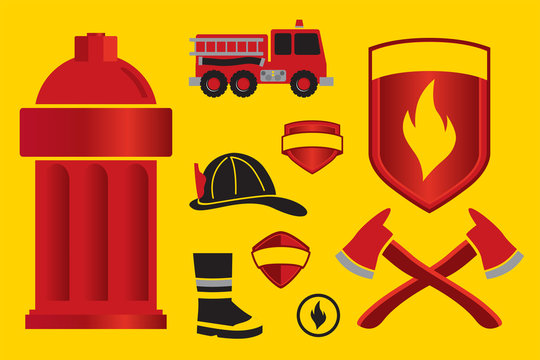 Fire truck and fire department icons