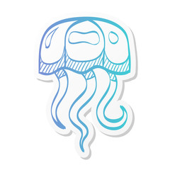 Sticker style icon - Jellyfish