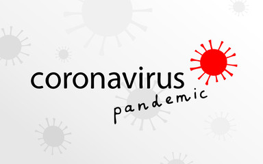 Novel Coronavirus vector lettering, symbol. Hand-drawn Sign 2019-nCoV, MERS-Cov on gradient background. Stylized medical illustration. Abstract virus model logotype. Pandemic Coronavirus stock Banner