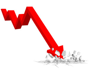 down financial arrows stock market crash