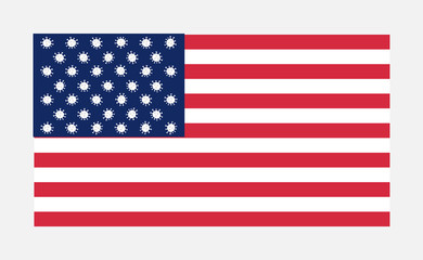 Vector. Creative USA flag with coronavirus molecules.