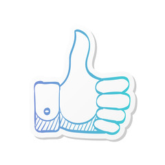 Sticker style icon - Thumb up hand