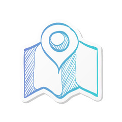 Sticker style icon - World map