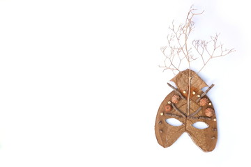 The mask is made of lovely natural leaves. Craft activities for children used in dramas