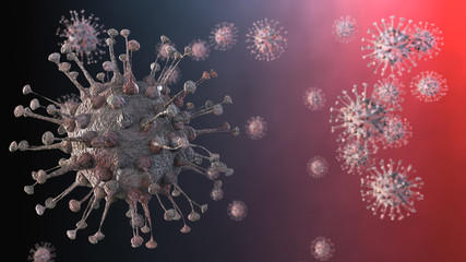 Fototapeta na wymiar 3d illustration of human infection with virus