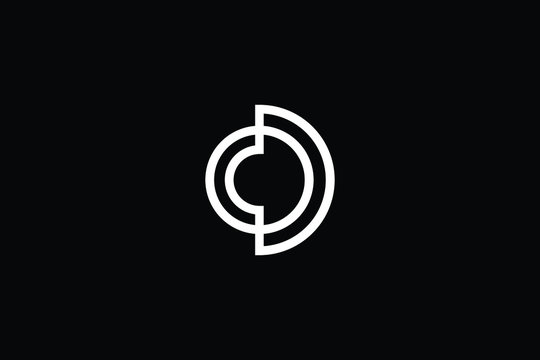 Minimal elegant monogram art logo. Outstanding professional trendy awesome artistic CD DC initial based Alphabet icon logo. Premium Business logo White color on black background