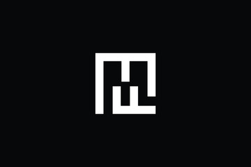 Minimal elegant monogram art logo. Outstanding professional trendy awesome artistic MF FM initial based Alphabet icon logo. Premium Business logo White color on black background