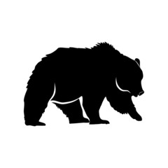 Bearish silhouette vector on a transparent background