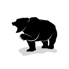 Bearish silhouette vector on a white background