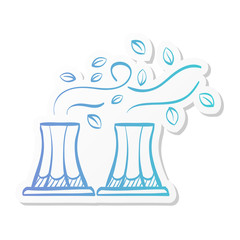 Sticker style icon - Nuclear plant