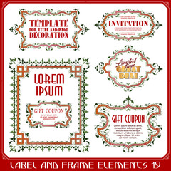 Vector set of calligraphic design elements and page decor.