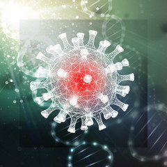 3d medical background of corona virus. Covid 19, coronavirus infection. Virus concept vector illustration.