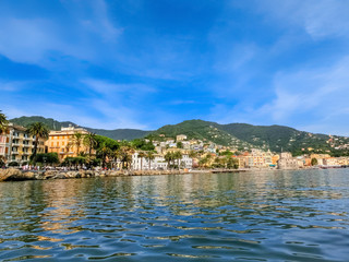 Fototapeta na wymiar Travel view of town Rapallo at Italy