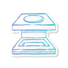 Sticker style icon - Printing lupe