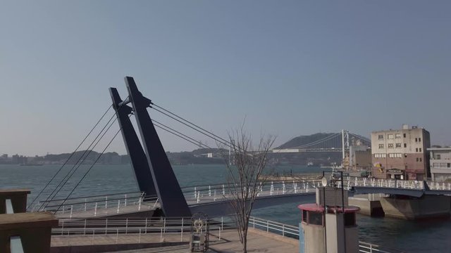 A drawbridge that opens slowly.