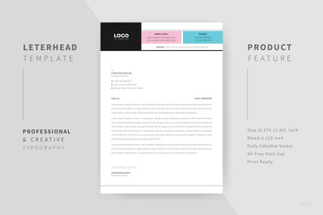 Modern company letterhead Template Design.