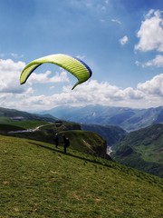 paragliding in mountains