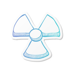 Sticker style icon - Radioactive symbol