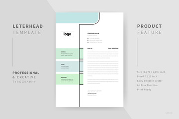 Minimalist Soft Color letterhead Design template.