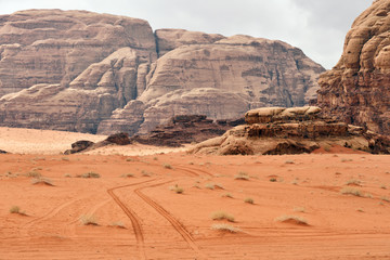 Wadi Rum rock desert landscape
