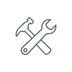 Tools icon isolated on white background. Tools icon simple sign